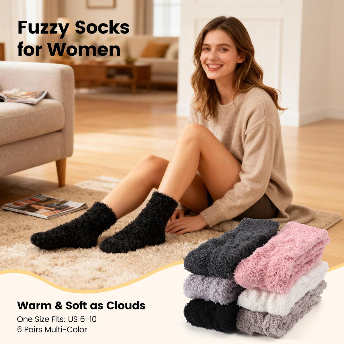 Womens Fluffy Fuzzy Socks,Winter Cozy Soft Warm Socks Gifts for Womens