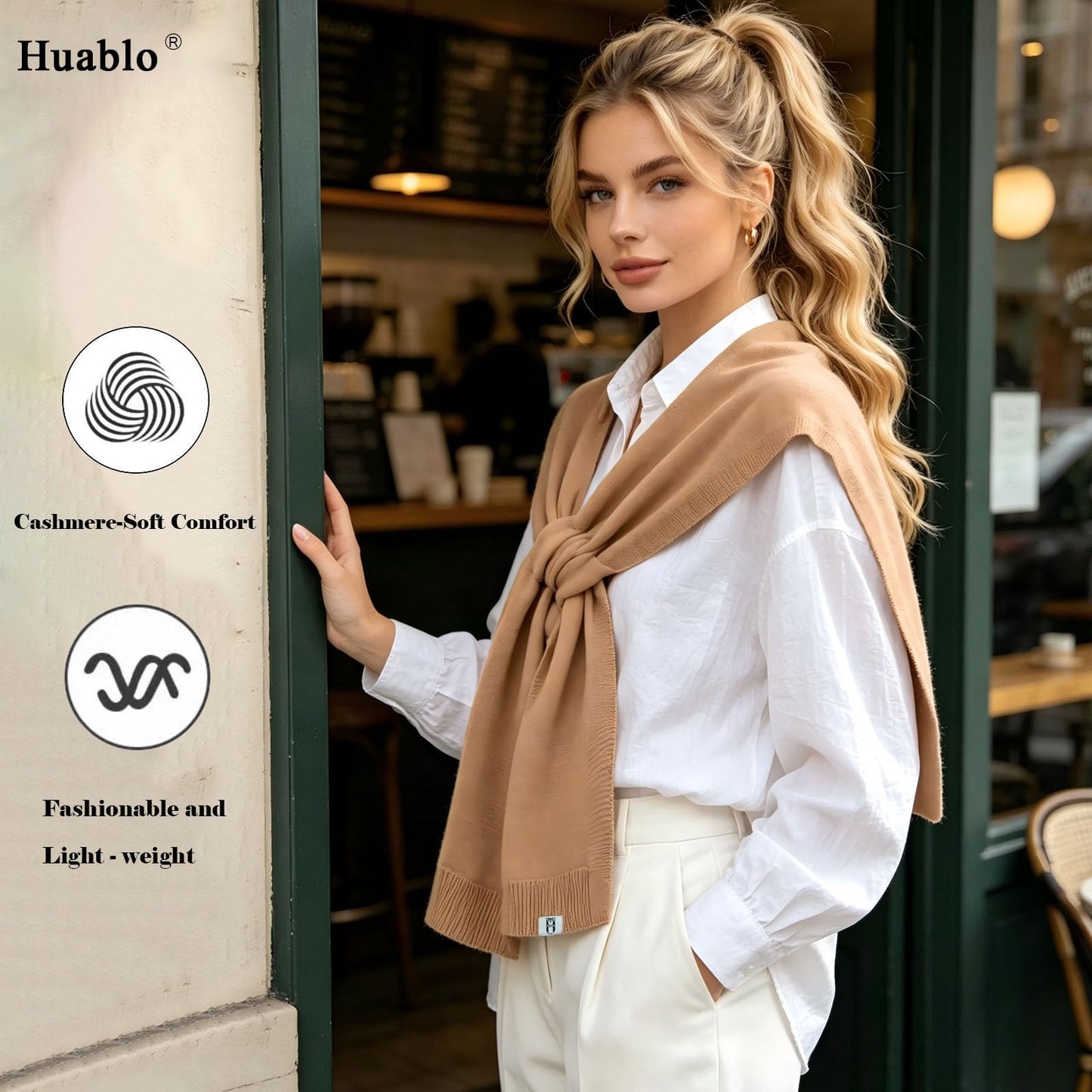 huablo Women's Fashion Knitted Shawl