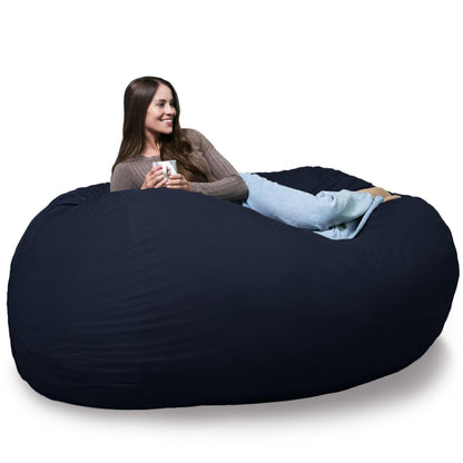 Big Joe Fuf 7Ft Giant Foam Bean Bag Chair, Oversized Couch with Removable Cover for Kids, Teens, Adults, Fog Lenox, Durable Woven Polyester, 7 Foot