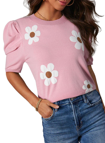 Dokotoo Women's Short Puff Sleeve Tops