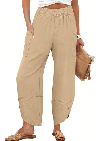 ANRABESS Womens Wide Leg Palazzo Capri Pants 2026 Summer Casual High Waisted Barrel Lounge Flowy Cropped Beach Work Trousers