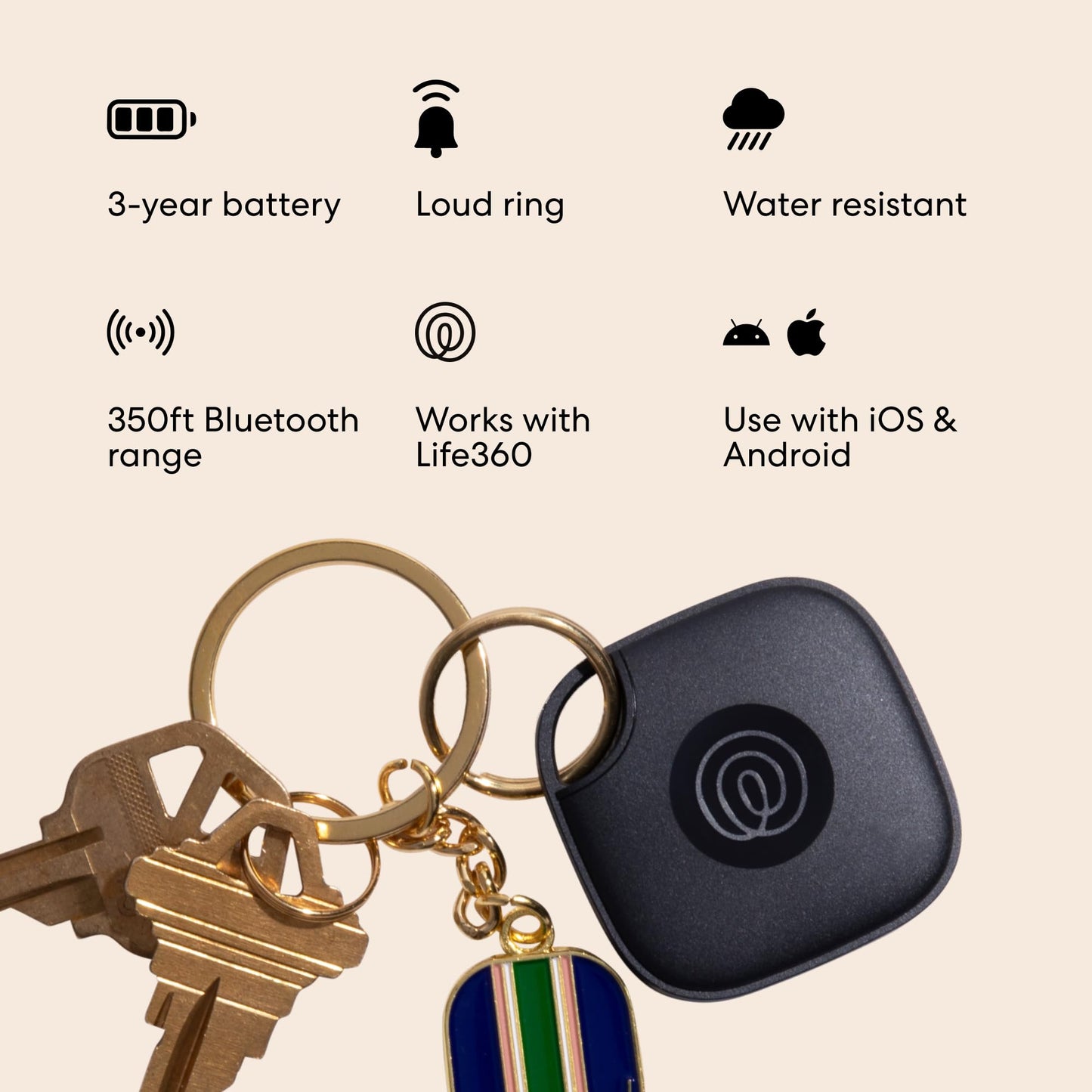 Life360 Tile - Bluetooth Tracker, Keys Finder and Item Locator for Keys, Bags and More. Phone Finder. Both iOS and Android Compatible. 1-Pack (Green Surf)