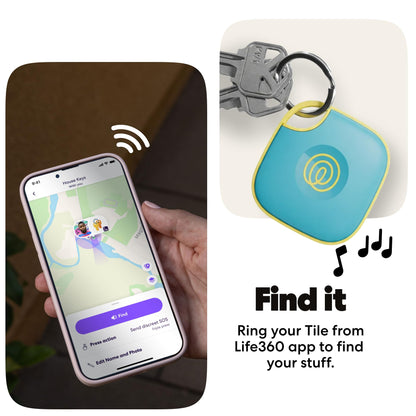 Life360 Tile - Bluetooth Tracker, Keys Finder and Item Locator for Keys, Bags and More. Phone Finder. Both iOS and Android Compatible. 1-Pack (Green Surf)