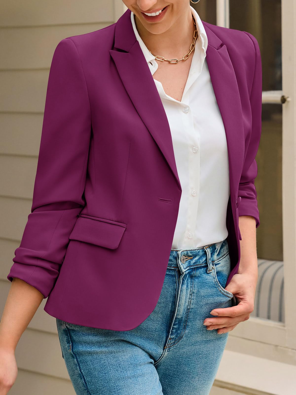 huatandis Women's Business Casual Blazer
