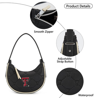 NCAA Crescent Shoulder Bag for Women, Half Moon Clutch Purses for Birthday/Graduation Gifts