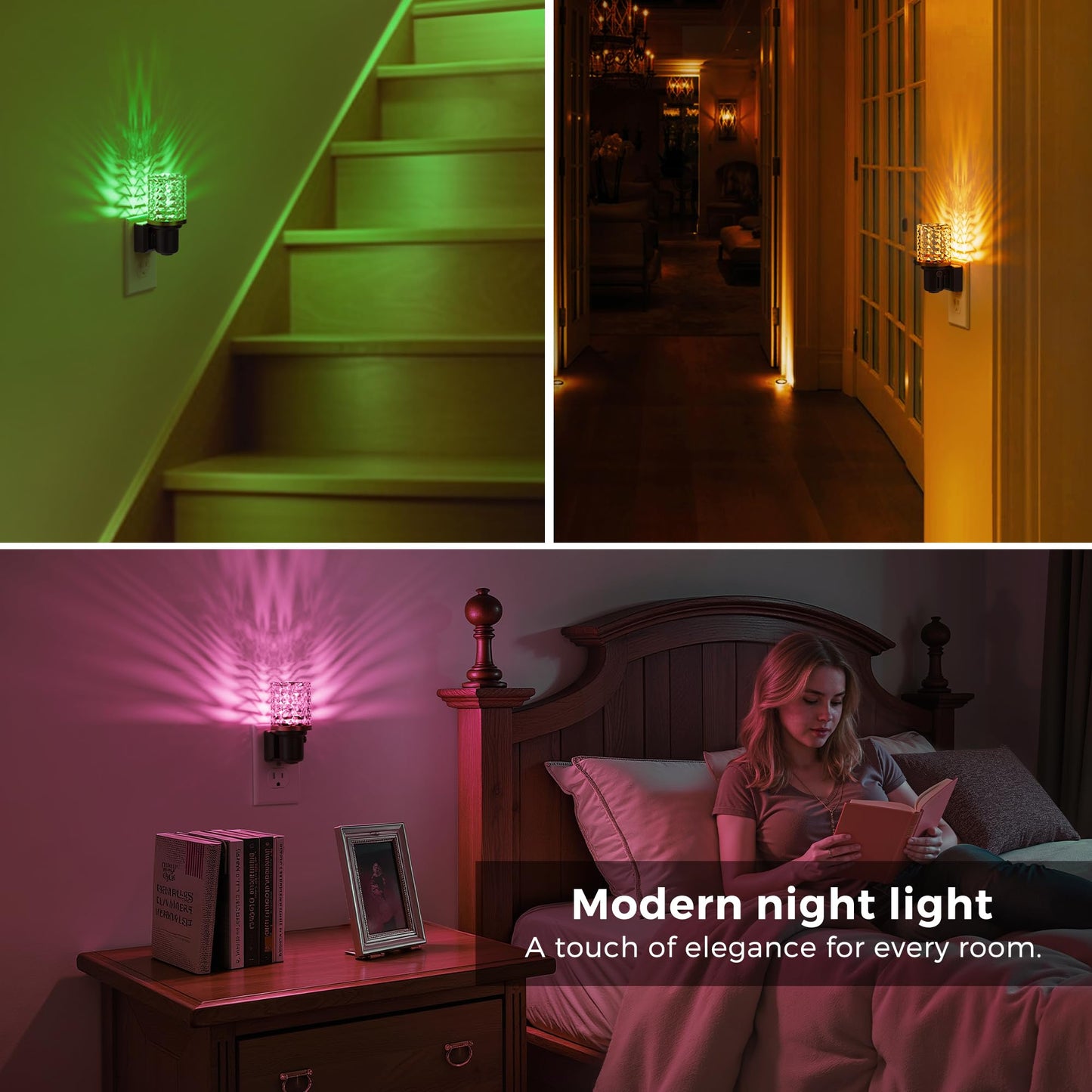 L LOHAS LED Night Light, Modern Night Lights Plug into Wall | 2 Pack