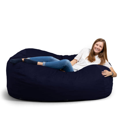 Big Joe Fuf 7Ft Giant Foam Bean Bag Chair, Oversized Couch with Removable Cover for Kids, Teens, Adults, Fog Lenox, Durable Woven Polyester, 7 Foot