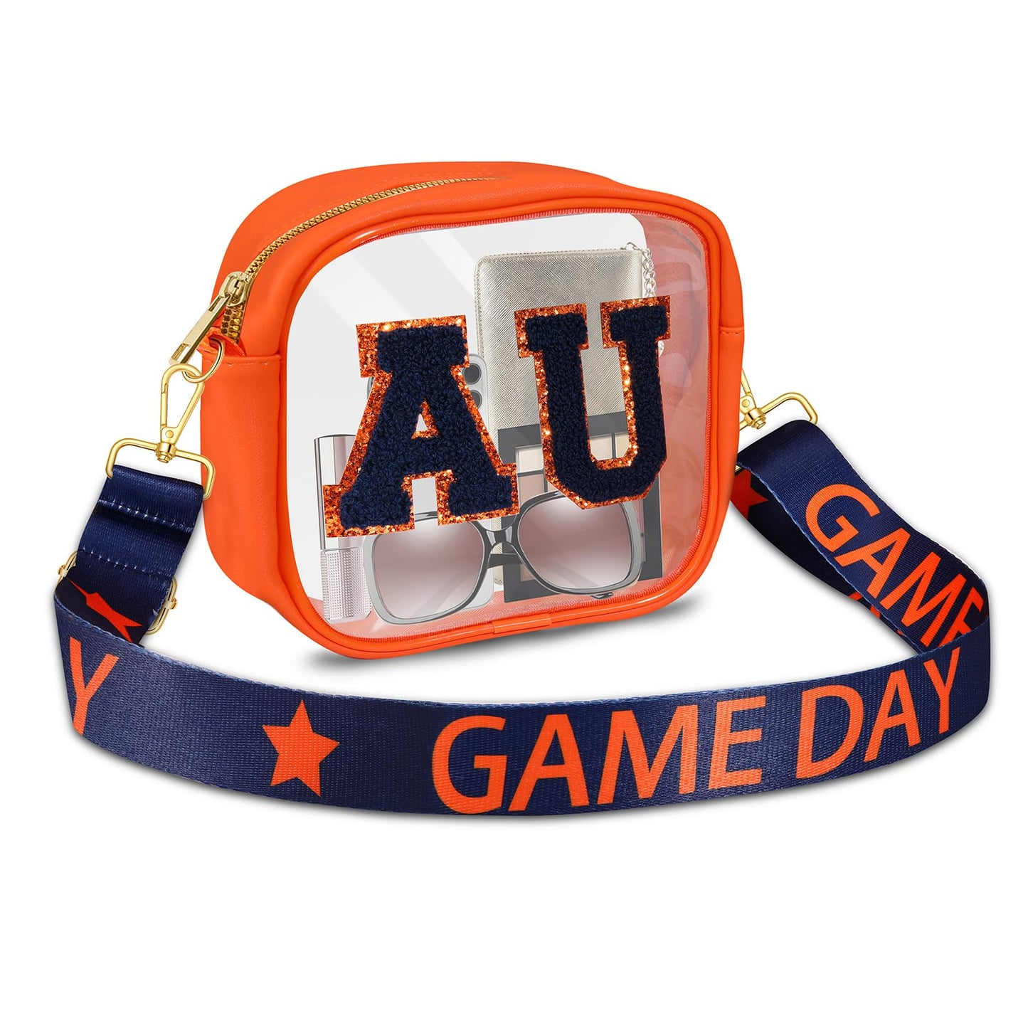Game Day Clear Bag for Women Football Stadium Approved Clear Crossbody Purse Game Day Accessories Outfits