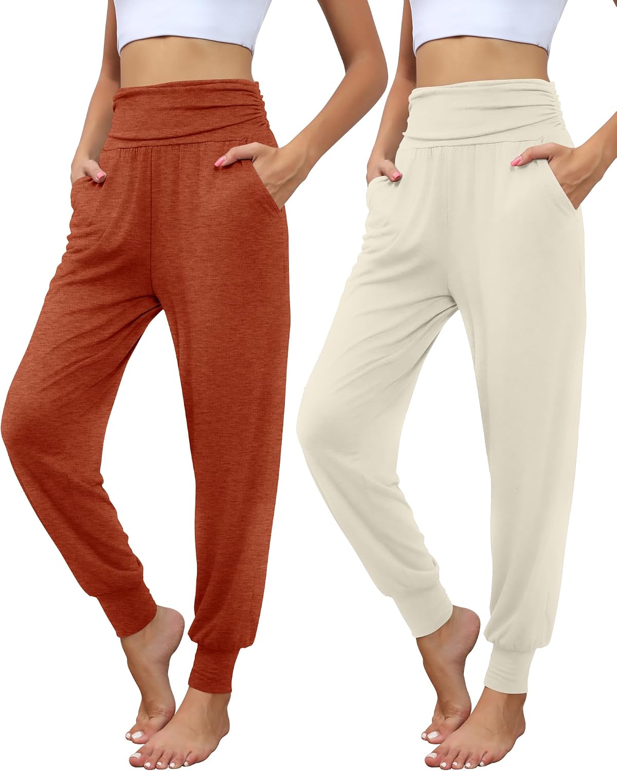 Locoowai 2 Pack Women's Yoga Sweatpants with Pockets