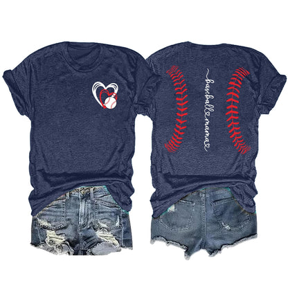 Baseball Mom Shirt for Women: Funny Baseball Tee Shirt Baseball Mama Short Sleeve Casual Tee Tops
