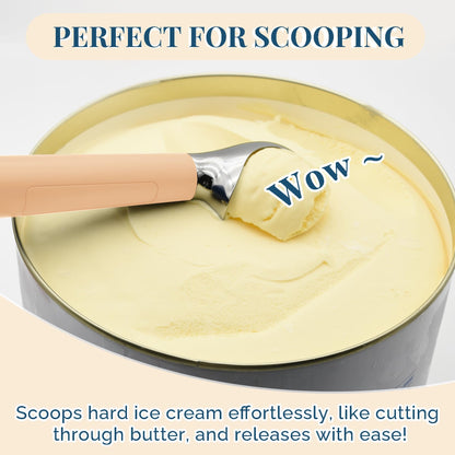 Heated Ice Cream Scoop Rechargeable, Electric Warming Ice Cream Scooper with LED Display, Heats to 158°F for Hard Ice Cream, Easy for Seniors & Kids, IP67 Waterproof (White, 2 oz)