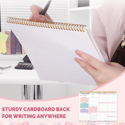 Thboxes Weekly Desk Planner, 8.5x11 In To Do List Notepad, 52 Sheets, Pink | Productivity Organizer, Work from Home Essentials, Undated Tear Off Pages, Office, College, School, Student and Teacher Gifts