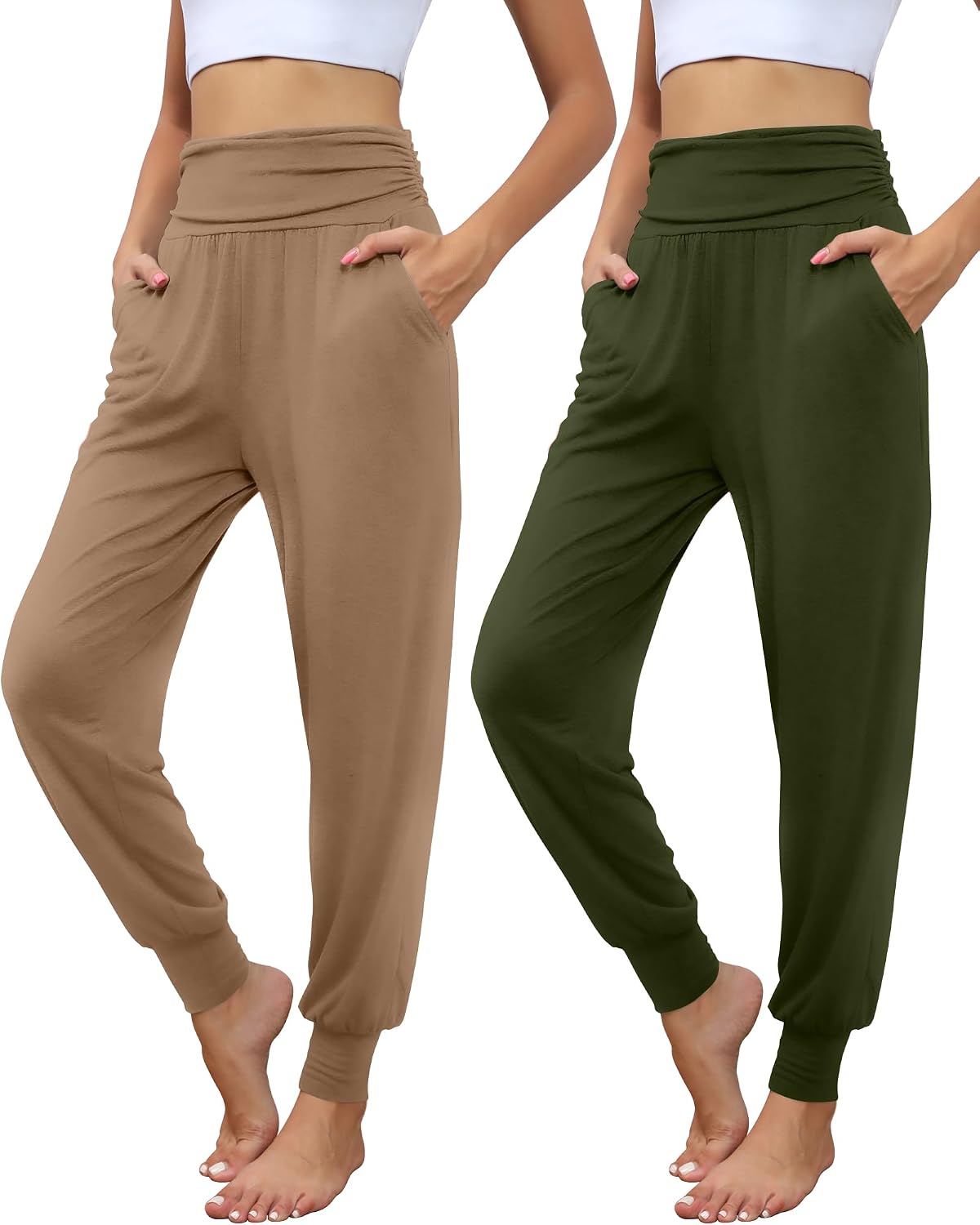 Locoowai 2 Pack Women's Yoga Sweatpants with Pockets