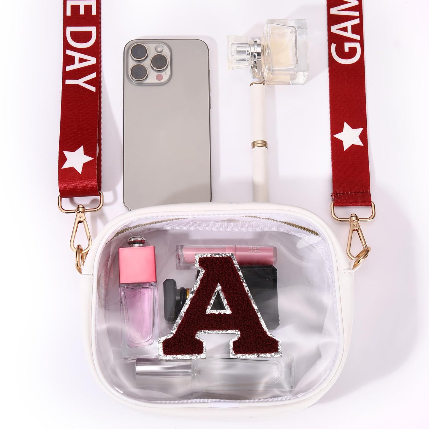 Game Day Clear Bag for Women Football Stadium Approved Clear Crossbody Purse Game Day Accessories Outfits