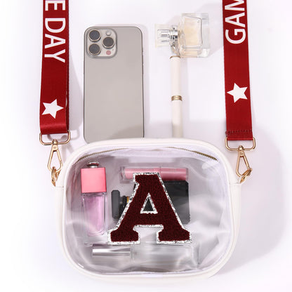 Game Day Clear Bag for Women Football Stadium Approved Clear Crossbody Purse Game Day Accessories Outfits