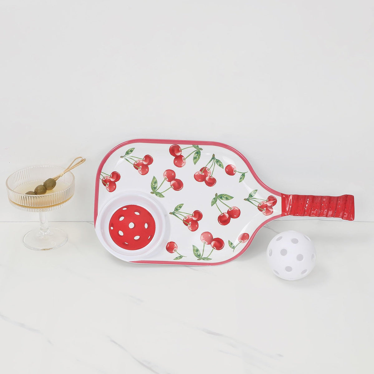 UPware Lovely Lemon Melamine Chip and Dip Snack Tray