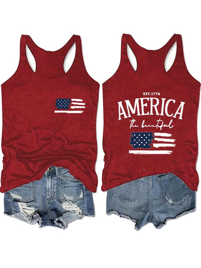 Women's 4th of July Outfits USA Shirt Memorial Day Red White and Blue Patriotic Shirts American Flag Graphic Tops