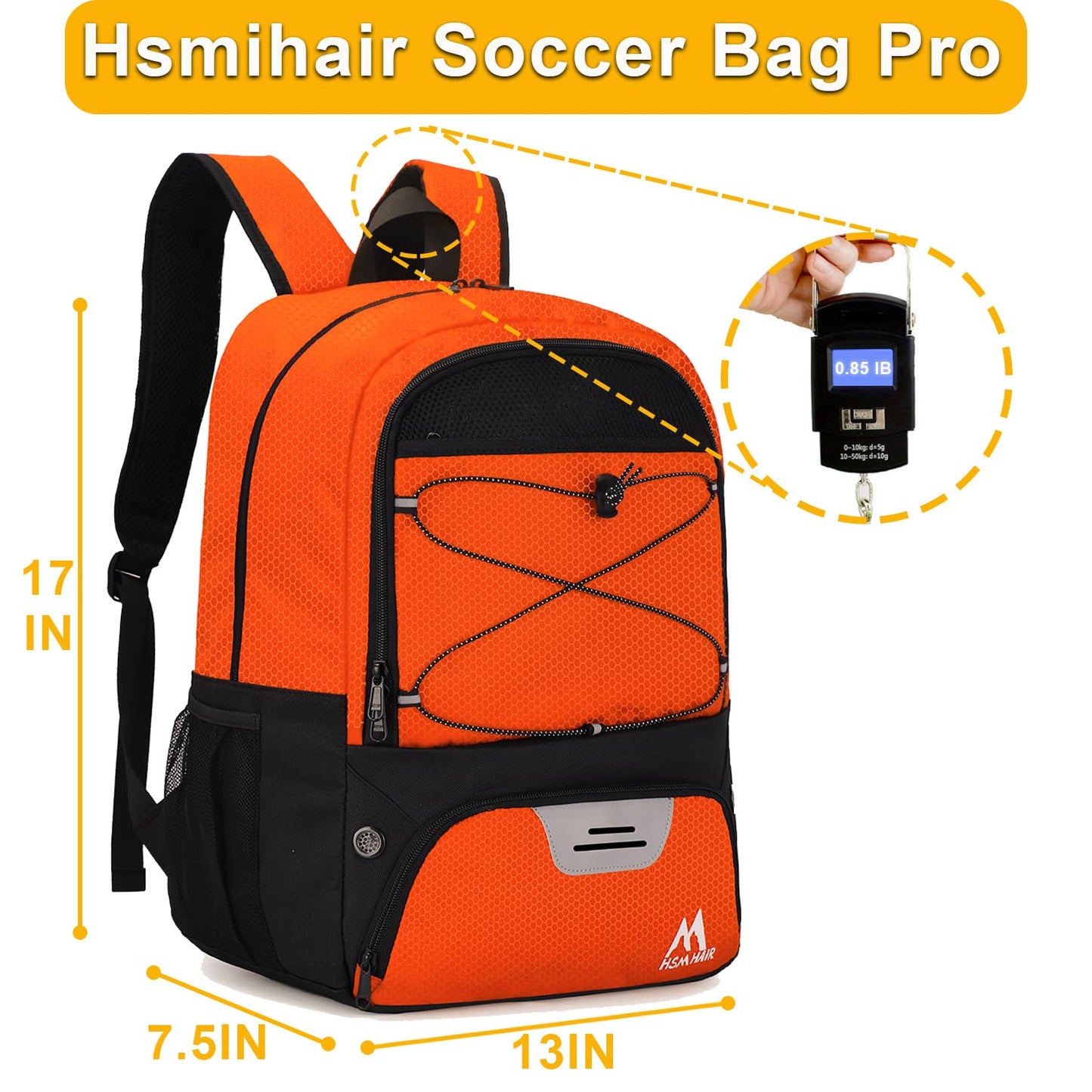 Hsmihair Soccer Bag,Youth Soccer Backpack with Ball and Cleat Compartment