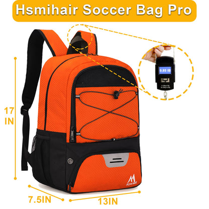 Hsmihair Soccer Bag,Youth Soccer Backpack with Ball and Cleat Compartment
