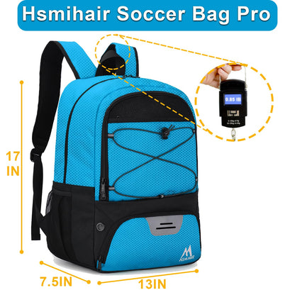 Hsmihair Soccer Bag,Youth Soccer Backpack with Ball and Cleat Compartment