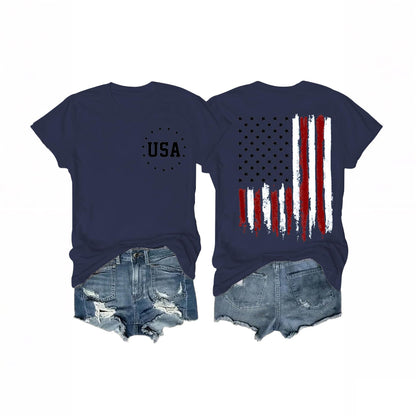 Women's 4th of July Outfits USA Shirt Memorial Day Red White and Blue Patriotic Shirts American Flag Graphic Tops
