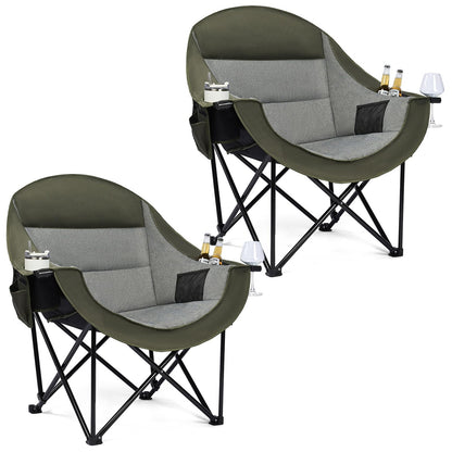 Oversized Camping Chairs for Adults - Heavy Duty Padded Outdoor Camp Chair