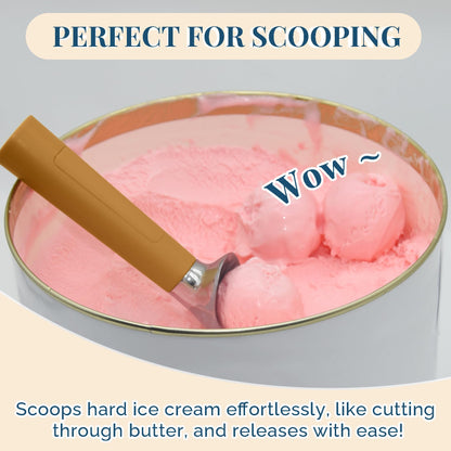 Heated Ice Cream Scoop Rechargeable, Electric Warming Ice Cream Scooper with LED Display, Heats to 158°F for Hard Ice Cream, Easy for Seniors & Kids, IP67 Waterproof (White, 2 oz)