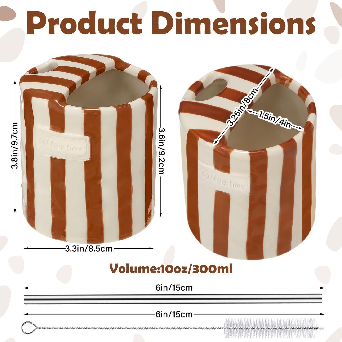 2 Pack Ceramic Mug with Sip Hole,