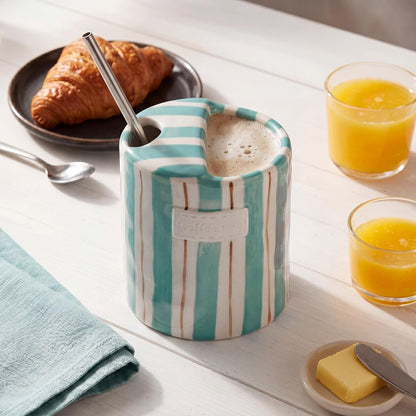 2 Pack Ceramic Mug with Sip Hole,