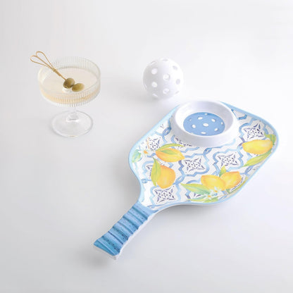 UPware Lovely Lemon Melamine Chip and Dip Snack Tray