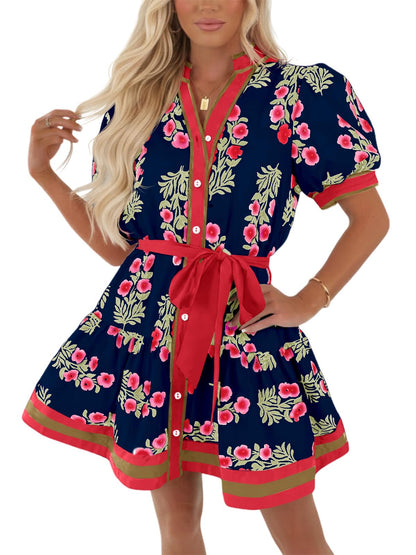 Wenrine Womens Summer Floral Mini Dress