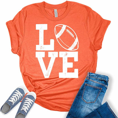 Football Shirts for Women Touchdown Season Tshirt Cute Leopard Bleach Print Fall Graphic Tees
