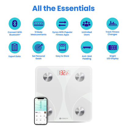 Etekcity Upgraded Smart Scale for Body Weight, FSA&HSA Eligible, Bathroom Digital Scale with BMI, Body Fat, Muscle Mass, 13 Metrics with a Large Display, Support Offline Mode and Apps Connection