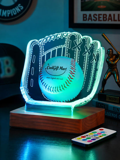 CoolGift Mart Light Up Baseball Glove Display Stand