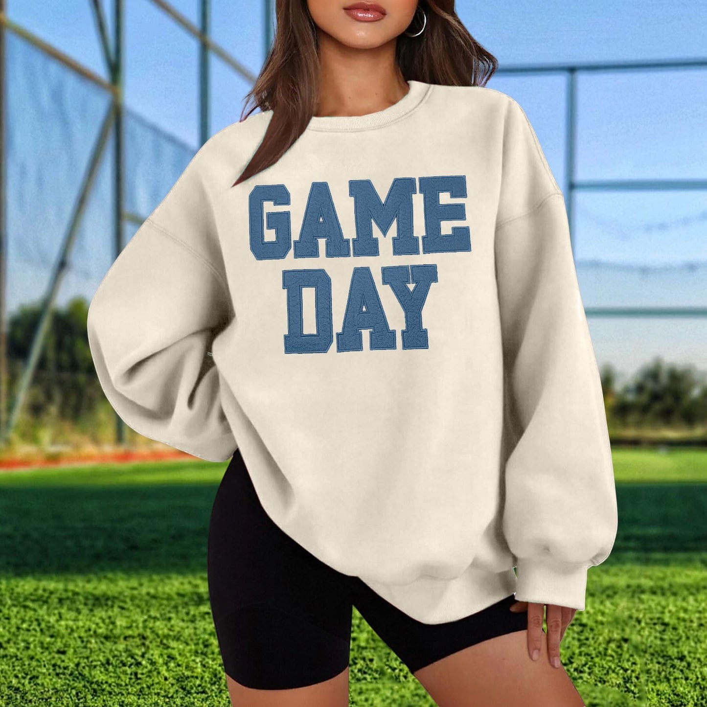 Women Oversized Game Day Sweatshirt