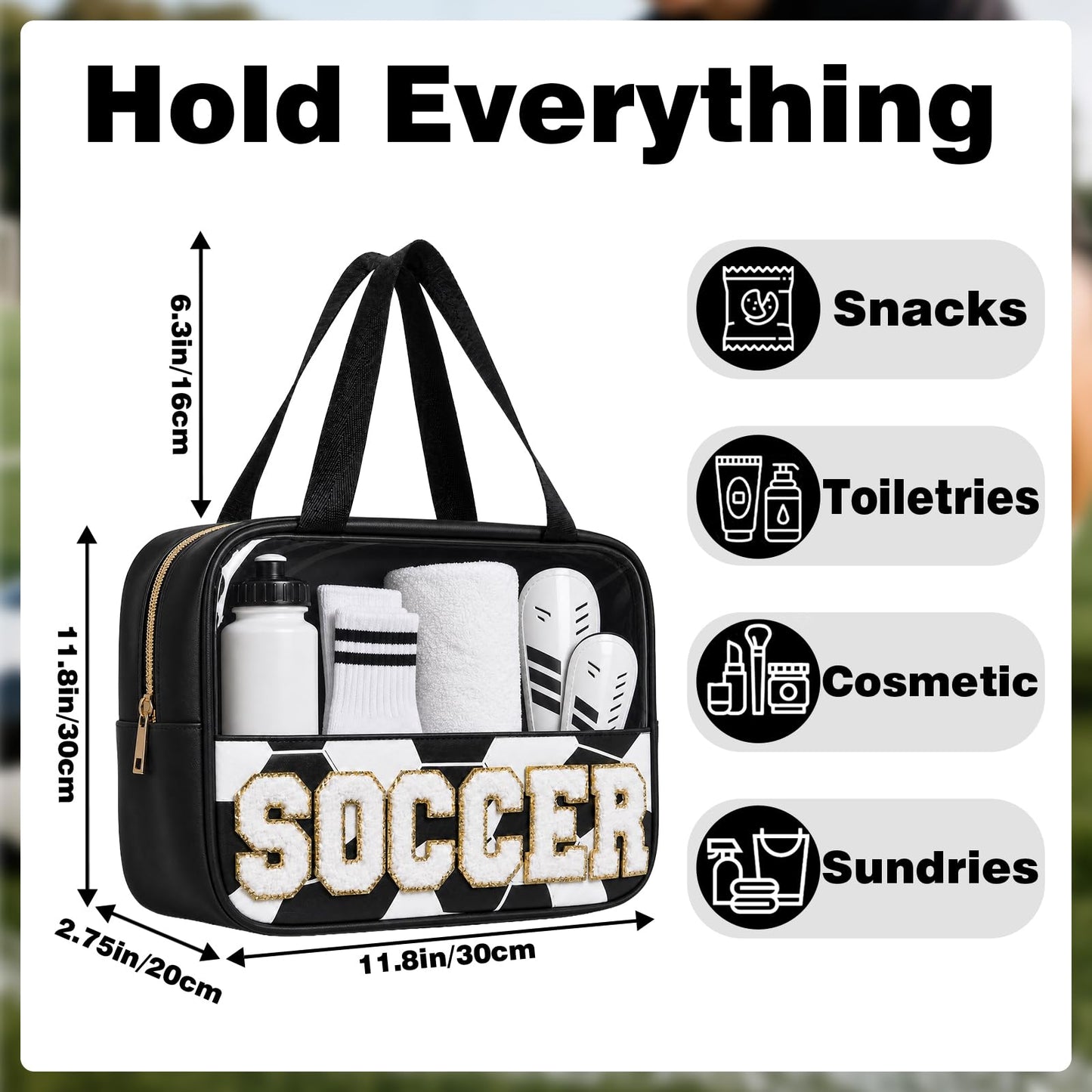 Baseball Mom Essentials Baseball Team Gifts Makeup Cosmetic Bag Clear Chenille Letter Zipper Pouch Stuff Sport Portable Travel Case