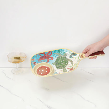 UPware Lovely Lemon Melamine Chip and Dip Snack Tray