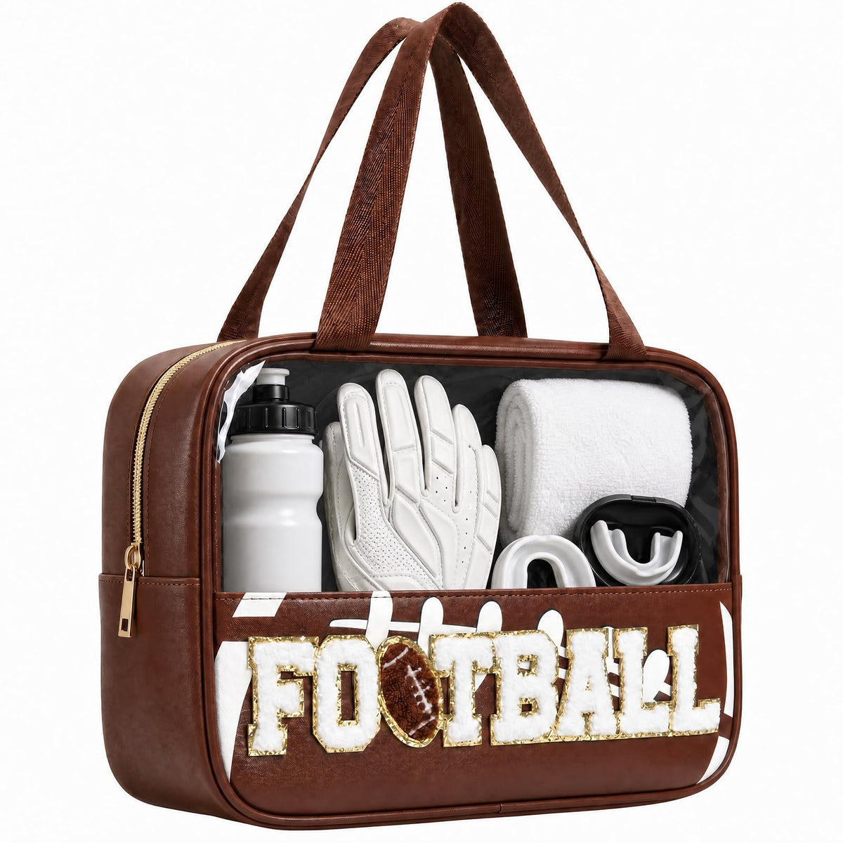 Baseball Mom Essentials Baseball Team Gifts Makeup Cosmetic Bag Clear Chenille Letter Zipper Pouch Stuff Sport Portable Travel Case