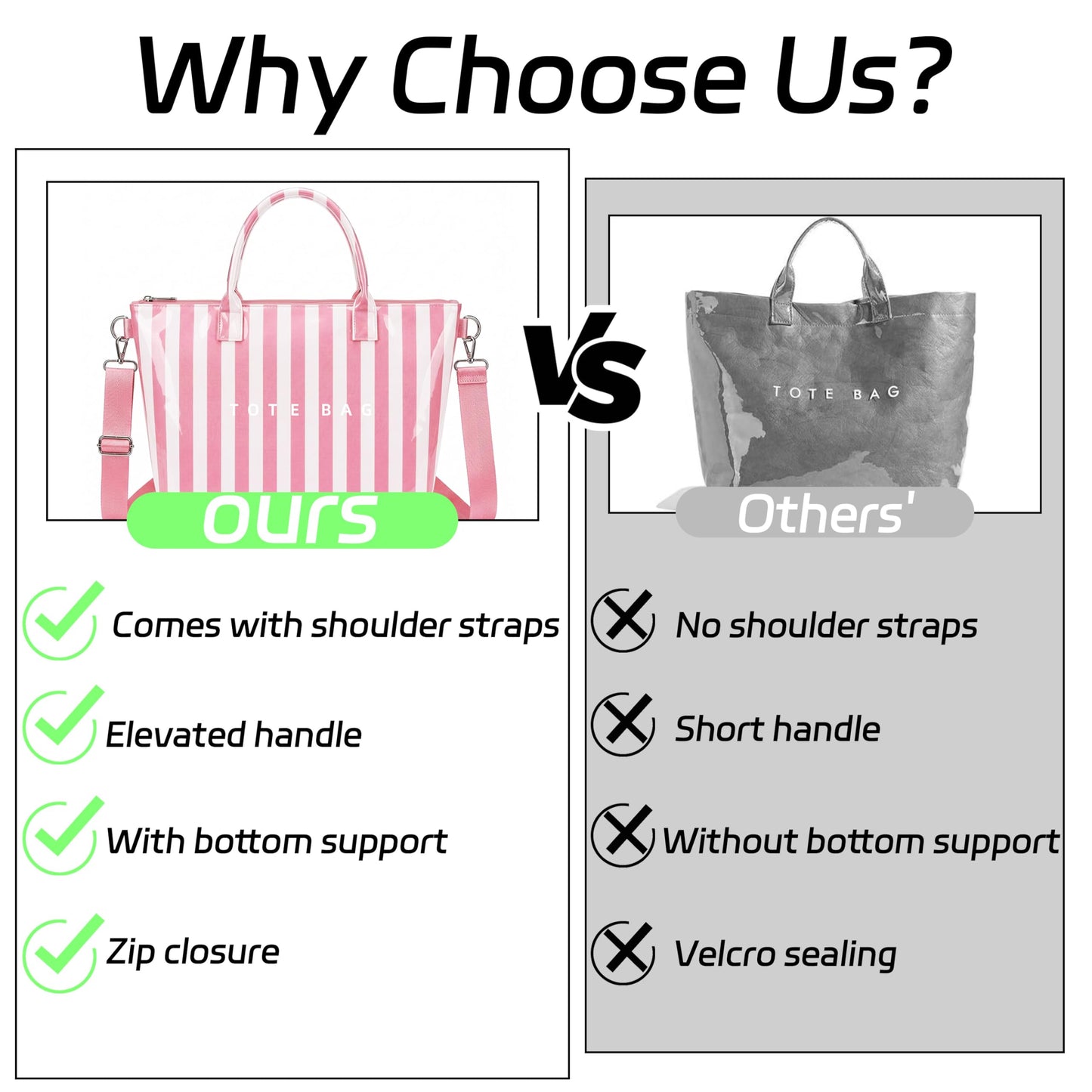GISMTR Large PVC Tote Bag