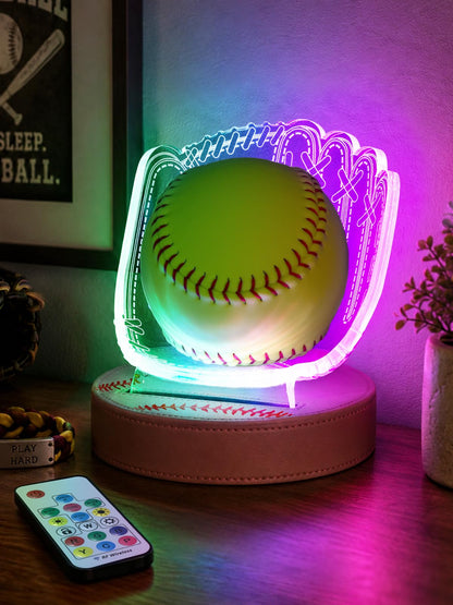 CoolGift Mart Light Up Baseball Glove Display Stand