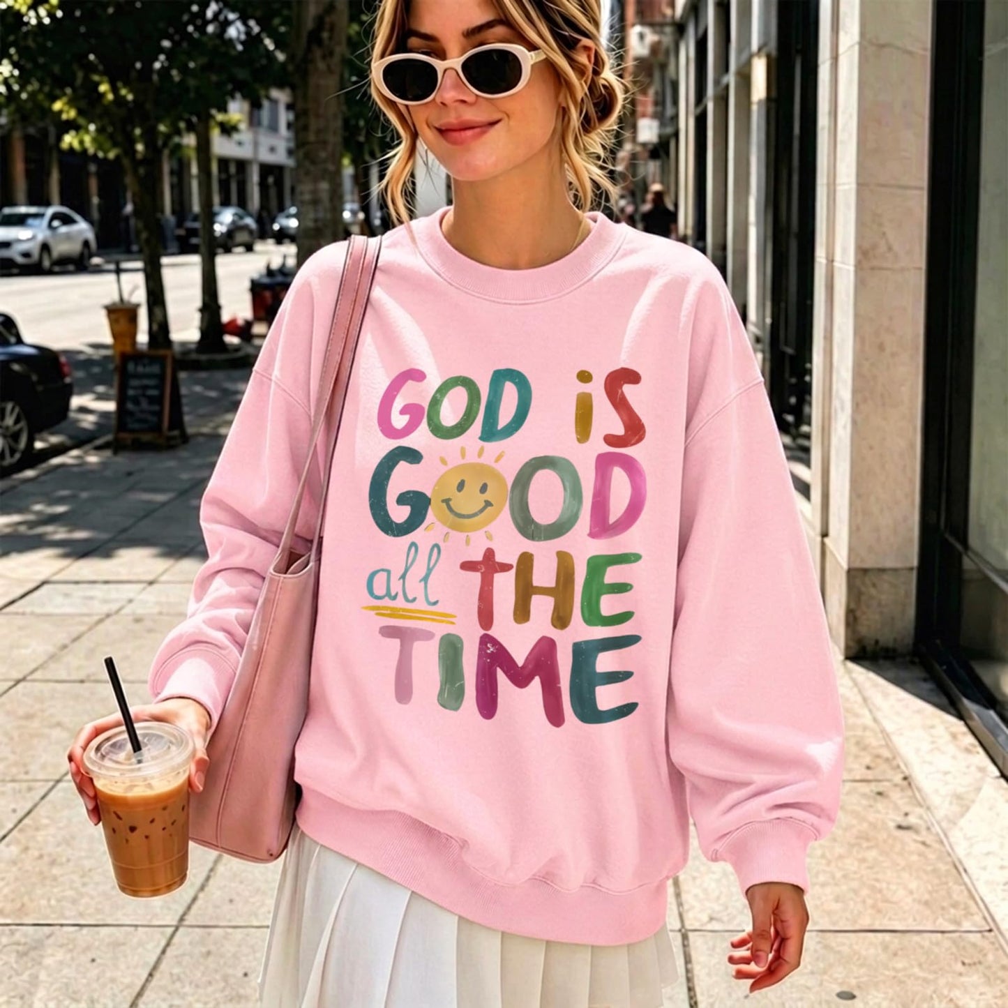 BeWithYou Christian Sweatshirts for Women -God is Good