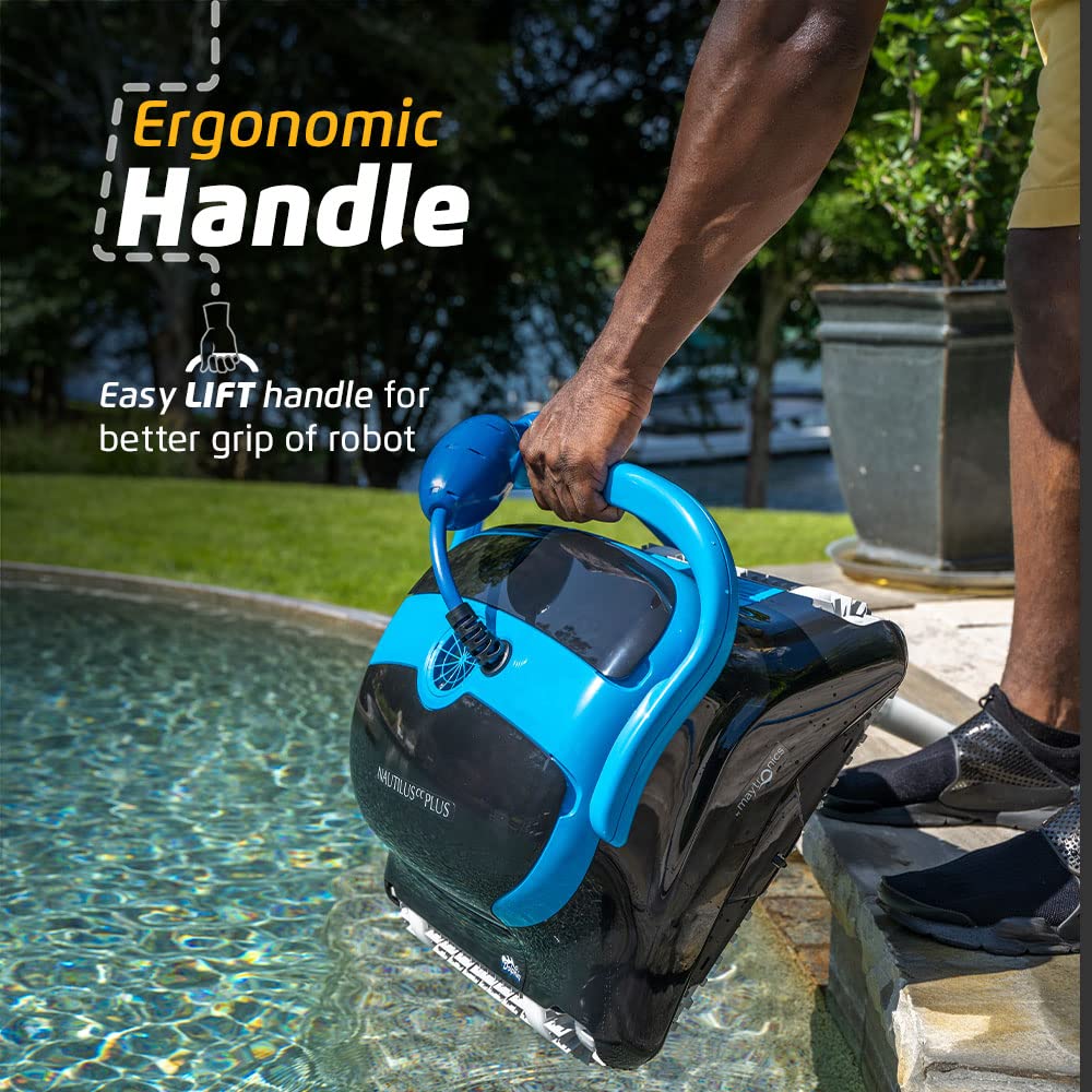 Dolphin Nautilus CC Automatic Robotic Pool Vacuum Cleaner, Wall Climbing Scrubber Brush, Top Load Filter Access, Ideal for Above/In-Ground Pools up to 33 FT in Length