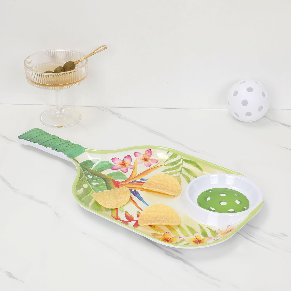 UPware Lovely Lemon Melamine Chip and Dip Snack Tray
