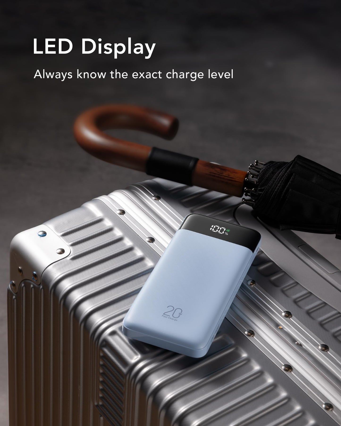 charmast Portable Charger Built-in Cables, 20000mAh Power Bank 6-Output