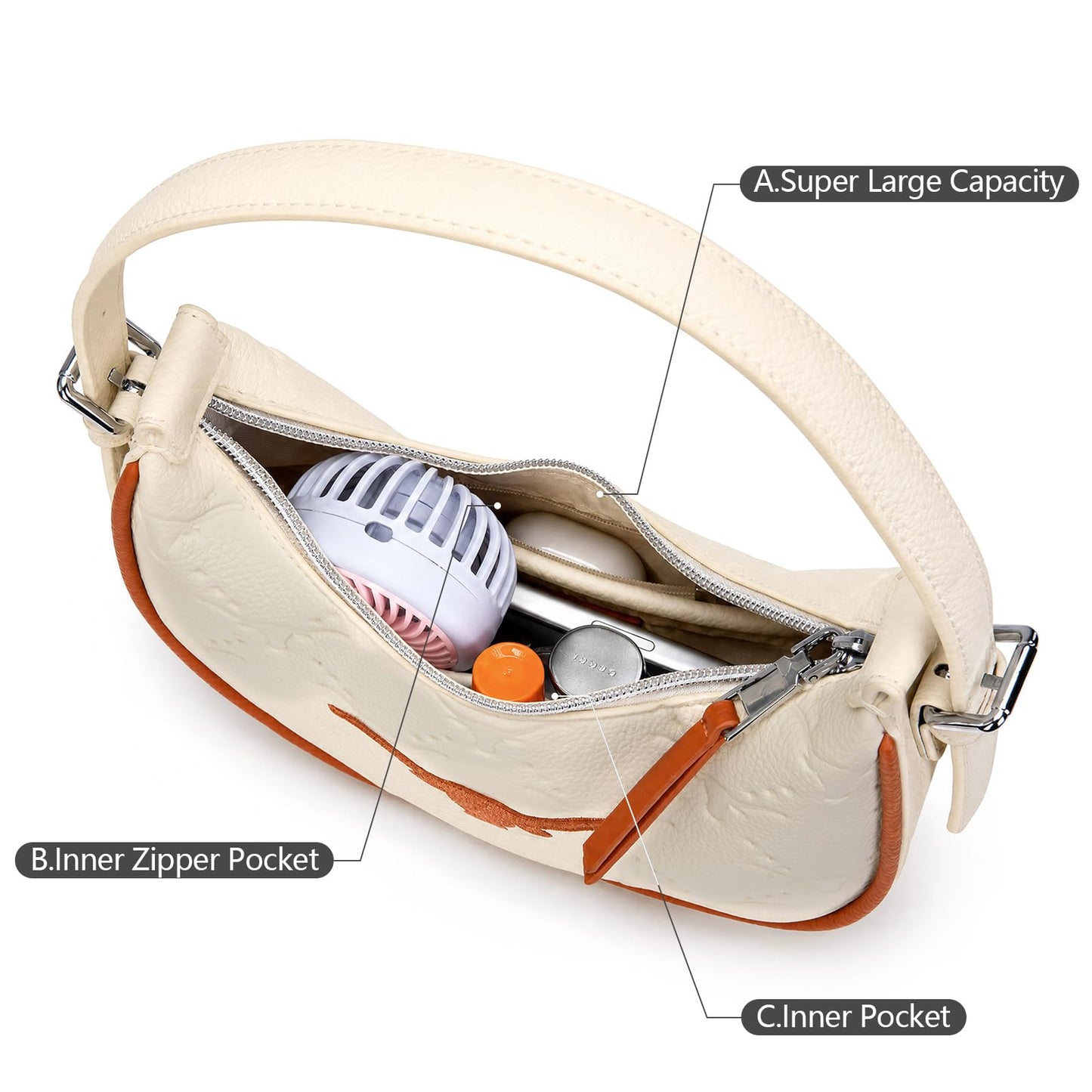 NCAA Crescent Shoulder Bag for Women, Half Moon Clutch Purses for Birthday/Graduation Gifts