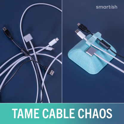 Smartish® Magnetic Cord Holder - Bigger Cable Wrangler Organizer with Magnet Clips for Charger Management on Desktop, Nightstand - Holds 6+ Cables - I'm Blushing