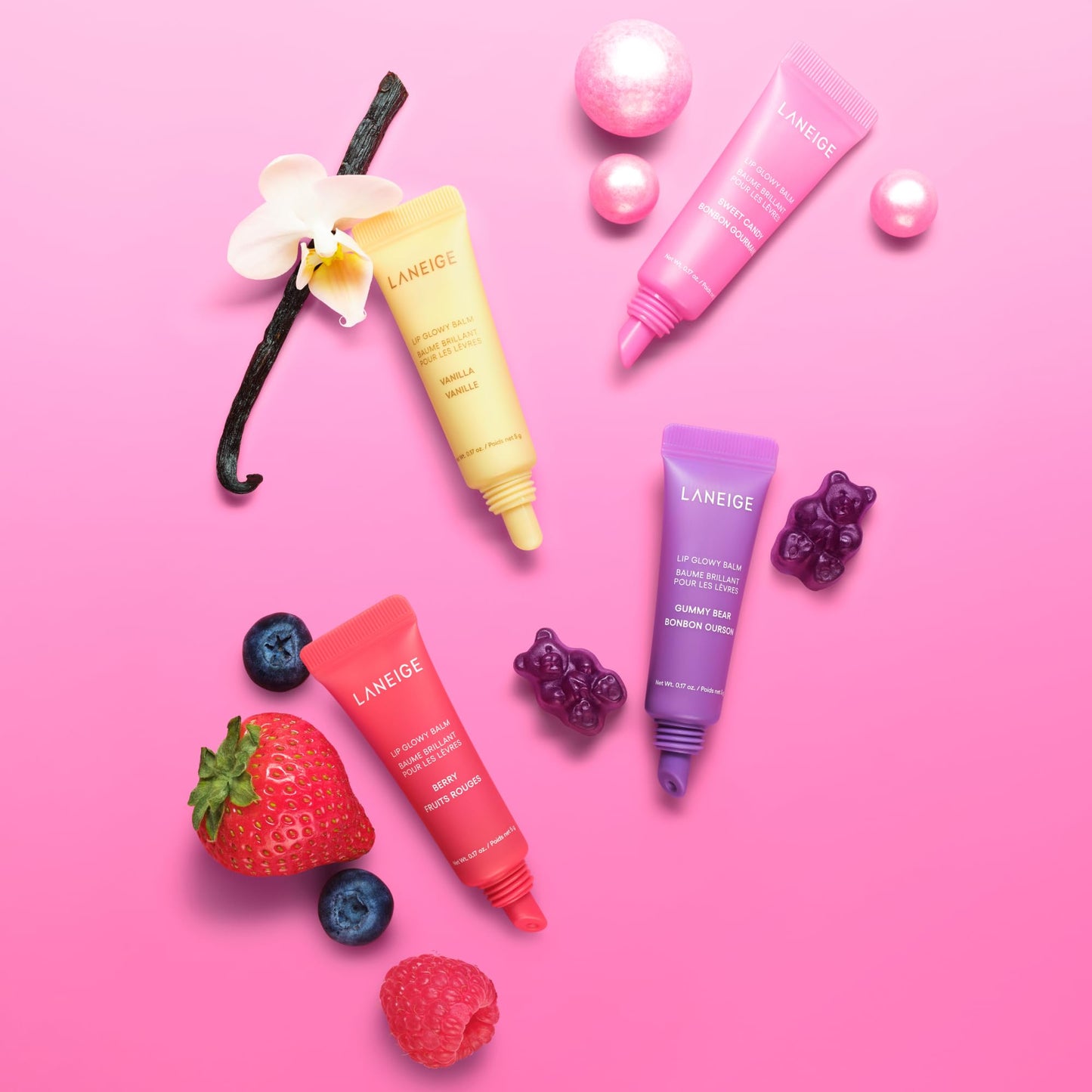 LANEIGE Lip Glowy Balm: Sheer Tinted Lip Treatment Balm Tube with Shea & Murumuru Butters for Hydrating, Moisturizing, Glossy, Non-Sticky Shine, Berry | Korean Skin Care