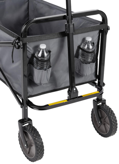 Amazon Basics Collapsible Heavy Duty Utility Wagon for Outdoor Sports, Camping, Garden, and Shopping, 265 Pounds Capacity, 27.6 x 40.9 x 20 inches, Black