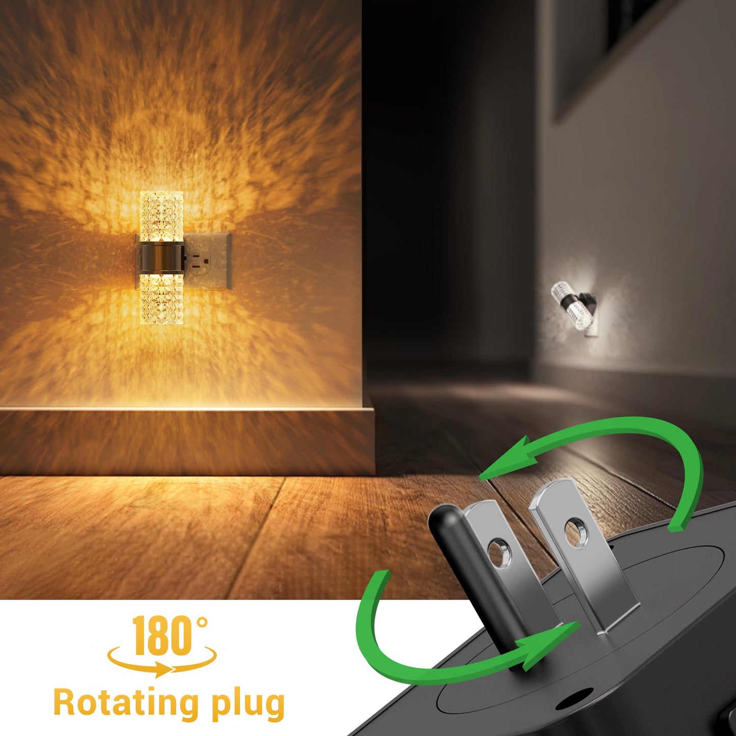 L LOHAS LED Night Light, Modern Night Lights Plug into Wall | 2 Pack