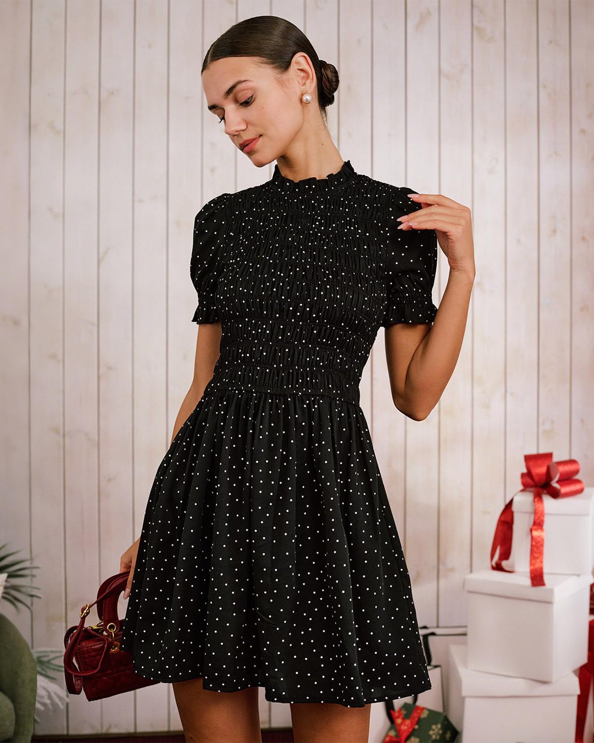 RIHOAS Plaid Gingham Mini Dress